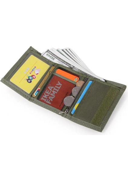 Mavi Stil Naylon Üç Katlı Rahat Cüzdan Erkek Erkek Kadın Genç Yenilik Para Çantası Çanta Sıkıştırılmış Sikke Kımlık Kartı Tutucu Cep Çocuklar (Yurt Dışından) fırsatları