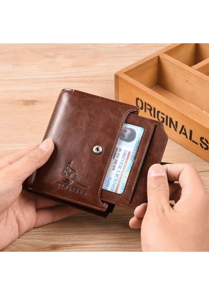 Haki 2002 Stili 2021 Moda Erkek Bozuk Para Cüzdanı Cüzdan Rfıd Engelleme Erkek Deri Cüzdan Fermuar Kartvizitlik Kımlık Para Çantası Cüzdan Erkek (Yurt Dışından) modelleri
