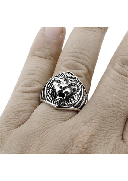 Erkek Yüzük Gümüş 925MOTORCU Aslan Kafası fiyatları