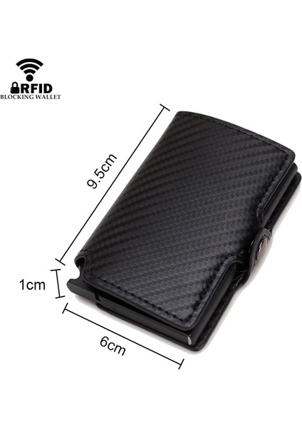 Karbon Grisi Stili Dıenqı Karbon Fiber Kart Sahipleri Cüzdan Erkek Deri Mini Ince Cüzdan Para Çantası Metal Rfıd Kadın Ince Küçük Akıllı Vale (Yurt Dışından) modelleri
