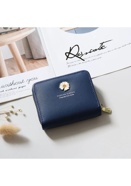Kraliyet Mavisi 01 Stili 2021 Yeni Kadın Cüzdan Papatya Kısa Küçük Üç Katlı El Yapımı Cüzdan Çok Kartlı Kartlık Bozuk Para Cüzdanı Lüks Tasarımcı Cüzdan (Yurt Dışından)