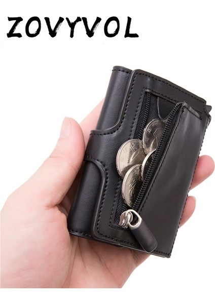 Tanxian Siyah X-59 Stili Zovyvol Rfıd Seyahat Cüzdanı Bozuk Para Cüzdanı En Li Erkekler Akıllı Cüzdan Moda Düğmesi Para Çantası Metal Alüminyum Oto Pop-Up (Yurt Dışından) fiyatları