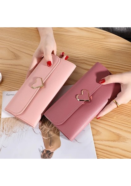 Pembe Stil Kadınlar Uzun Cüzdanlar Cüzdanlar Lüks Aşk Kalp Cüzdan Bayanlar Için Kız Para Cebi Kart Sahibinin Kadın Cüzdanları Telefon Debriyaj Çantası (Yurt Dışından) modelleri