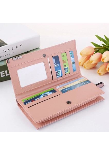 C-6 Stili Cüzdan Kadın Deri Çantalar Yüksek Li Bayan Debriyaj Fermuar Cüzdan Uzun Kadın Telefonu Depolama Çanta Carteira Feminina (Yurt Dışından) fırsatları