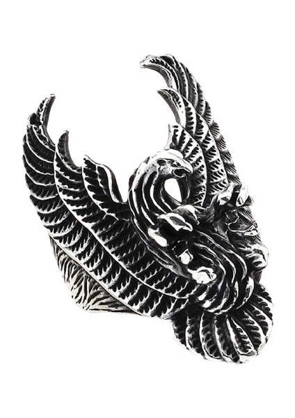 Erkek Yüzük Gümüş 925 Motorcu Kartal