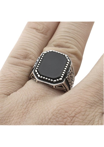 Erkek Yüzük Gümüş 925 Duvar Motifli Düz Taşlı fiyatları
