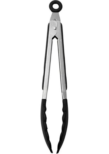 Sarı Yanmaz Yapışmaz Silikon Düz Yassı Spatula Kaşık 3 Adet Siyah Metal ve Silikon Uçlu Maşa 2 Adet