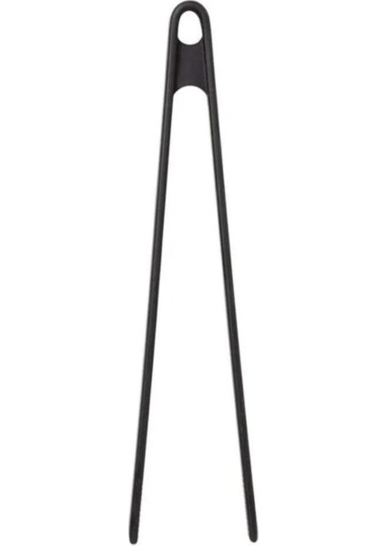 Sarı Yanmaz Yapışmaz Silikon Düz Yassı Spatula Kaşık 3 Adet Siyah Metal ve Silikon Uçlu Maşa 2 Adet