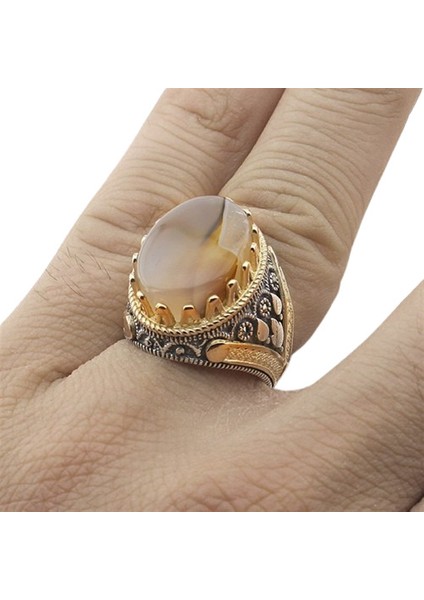 Erkek Yüzük Gümüş 925 Yemen Akik Taşlı fiyatları