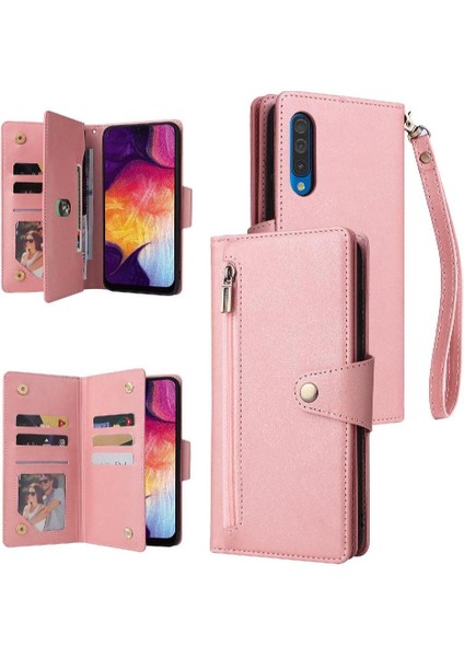 Samsung Galaxy A50/A50S/A30S Fermuar Cüzdan Kapak Manyetik Deri (Yurt Dışından)