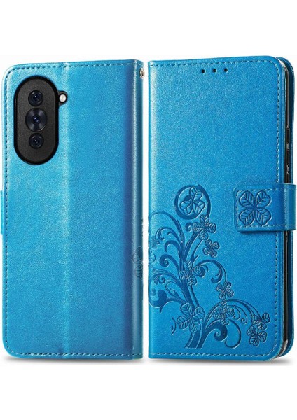 Huawei Nova 10 Için Kılıf Kısa Kayış Deri Kılıf Dört Yapraklı Yonca Flip (Yurt Dışından)