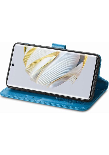 Huawei Nova 10 Için Kılıf Kısa Kayış Deri Kılıf Dört Yapraklı Yonca Flip (Yurt Dışından) modelleri