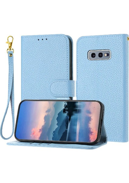 Samsung Galaxy S10E Cüzdan Pu Deri Litchi Desen Flip Için Telefon Kılıfı (Yurt Dışından)