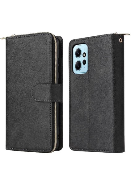 Xiaomi Redmi Için Not 12 4g Cüzdan Kılıf 9 Kart Yuvaları ile Fermuar Çevirin (Yurt Dışından)