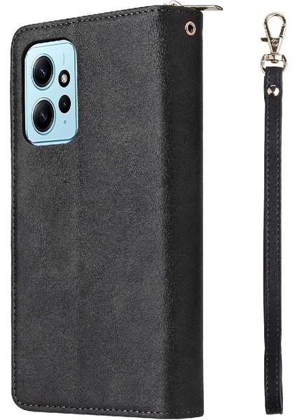 Xiaomi Redmi Için Not 12 4g Cüzdan Kılıf 9 Kart Yuvaları ile Fermuar Çevirin (Yurt Dışından)