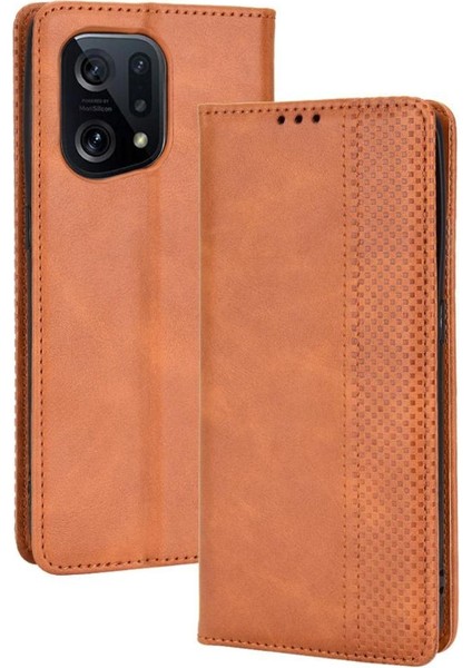 Oppo Bulmak Için Kılıf X5 5g Cüzdan Manyetik Kapatma Pu Deri (Yurt Dışından)