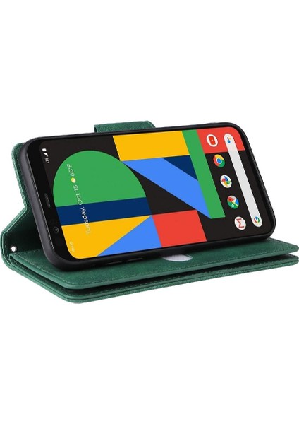 El Kayışı ile Google Piksel 4 Fermuar Cüzdan Kapak Kart Tutucu Için Kılıf (Yurt Dışından)