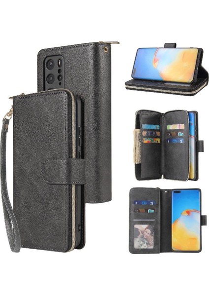Huawei P40 Pro Flip Kapak Için Kılıf Fermuar Cep Kart Tutucu ile El 9 (Yurt Dışından)