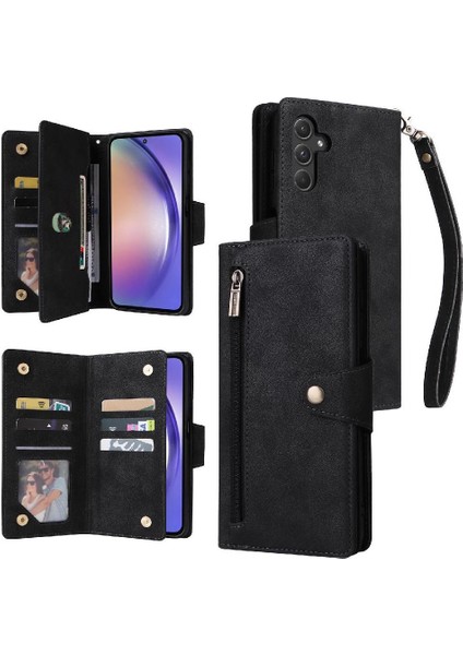Samsung Galaxy With Fermuar Cüzdan Kapak Kart Tutucu Manyetik ile (Yurt Dışından)
