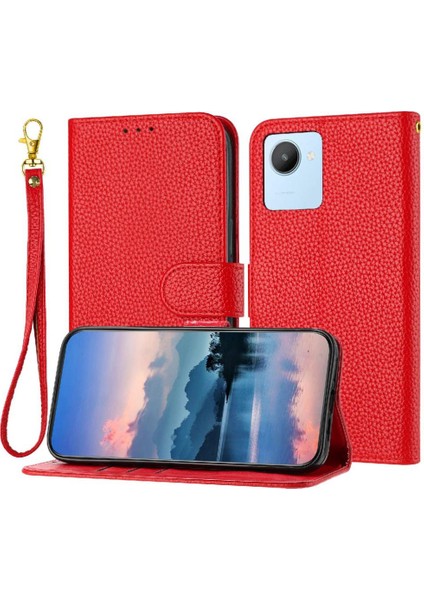 Realme C30 Cüzdan Pu Deri Için Telefon Kılıfı Kart Yuvaları Tutucu Flip Folio (Yurt Dışından)