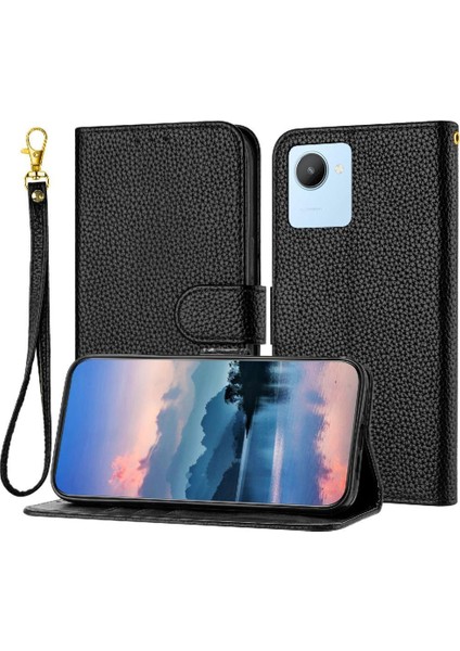 Realme C30 Cüzdan Pu Deri Için Telefon Kılıfı Kart Yuvaları Tutucu Flip Folio (Yurt Dışından)