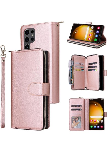 El Kayışı Cüzdan Kılıf ile Samsung Galaxy S24 Ultra Kart Tutucu Için Kılıf (Yurt Dışından)