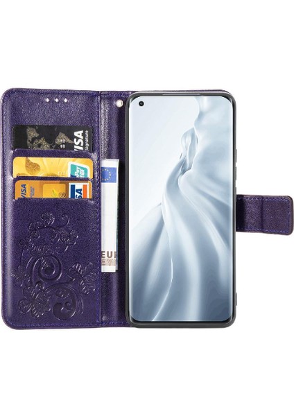 Xiaomi 11 Için Kılıf Kısa Kayış Dört Yapraklı Yonca Zarif Iş Çevirme (Yurt Dışından) modelleri