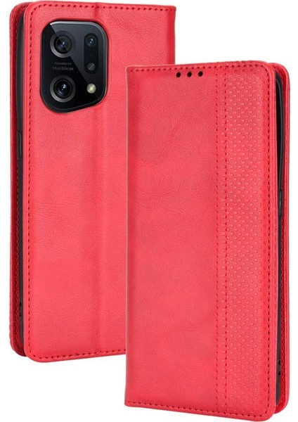Oppo Bulmak Için Kılıf X5 5g Cüzdan Manyetik Kapatma Pu Deri (Yurt Dışından)