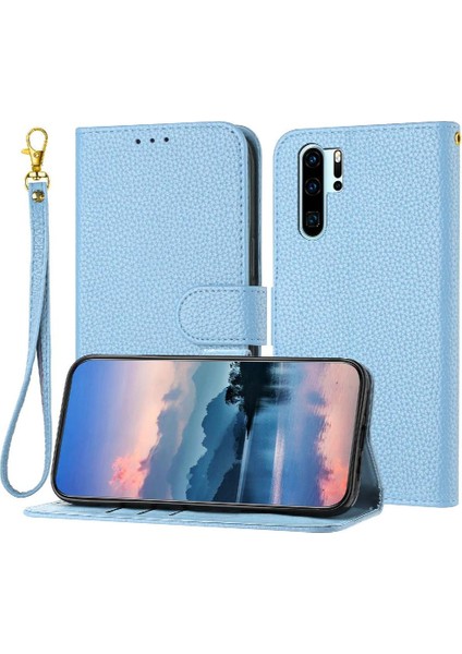 Huawei P30 Pro Kart Yuvaları Tutucu Pu Deri Flip Folio Için Telefon Kılıfı (Yurt Dışından)