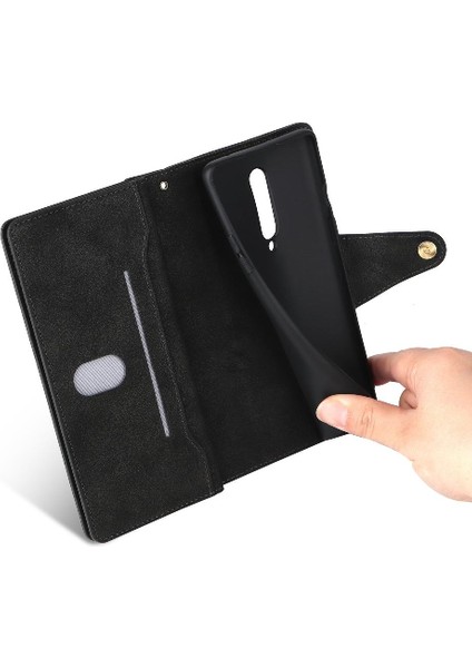 Oneplus 7 Pro Için Kılıf El Kayışı Kart Tutucu Kapak ile Manyetik Deri (Yurt Dışından)