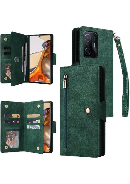 Xiaomi 11T/11T Pro Fermuar Cüzdan Kapak Manyetik Deri Kart (Yurt Dışından)
