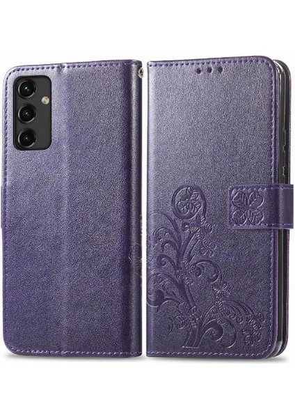 Samsung Galaxy A14 5g Flip Kapak Için Kılıf Kısa Kayış Dört Yapraklı Yonca (Yurt Dışından)