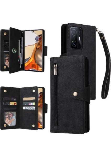 Xiaomi 11T/11T Pro Fermuar Cüzdan Kapak Manyetik Deri Kart (Yurt Dışından)