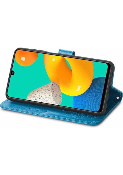 Samsung Galaxy M32 Flip Kapak Kılıf Için Kılıf Kısa Kayış Zarif (Yurt Dışından) modelleri