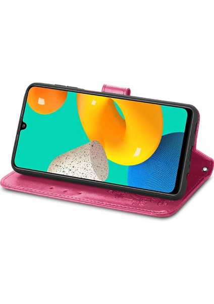 Samsung Galaxy M32 Flip Kapak Kılıf Için Kılıf Kısa Kayış Zarif (Yurt Dışından)