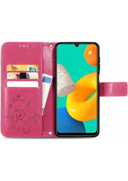 Samsung Galaxy M32 Flip Kapak Kılıf Için Kılıf Kısa Kayış Zarif (Yurt Dışından)