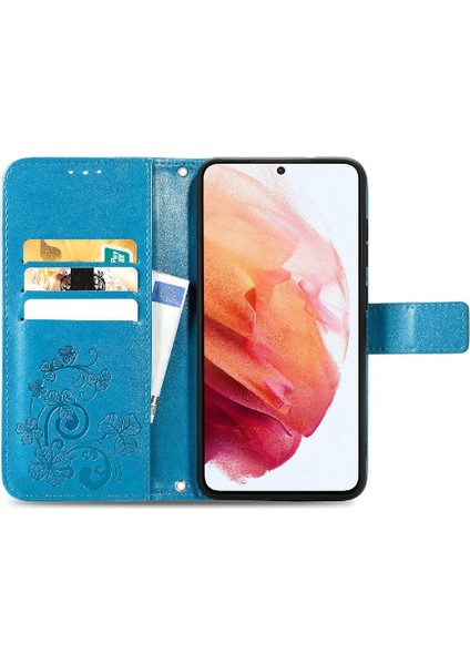 Samsung Galaxy S21FE Kısa Kayış Dört Yapraklı Yonca Deri Kılıf (Yurt Dışından) modelleri
