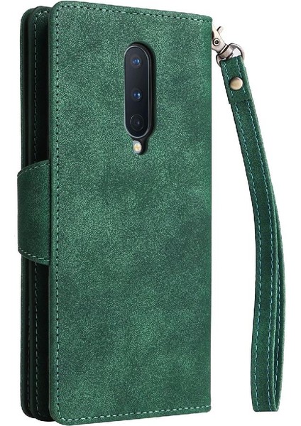 El Kayışı Kart Tutucu ile Oneplus 8 Fermuar Cüzdan Kapak Için Kılıf (Yurt Dışından)