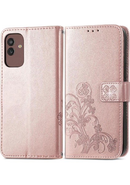 Samsung Galaxy M13 5g Için Kılıf Deri Kılıf Kapak Kapak Kısa Kayış Dört (Yurt Dışından)