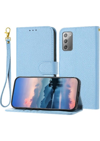 Samsung Galaxy Not 20 Için Telefon Kılıfı Kart Yuvaları Tutucu Litchi Desen Pu (Yurt Dışından)