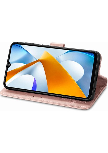 Xiaomi Poco C40 Flip Kapak Kılıf Için Dört Yapraklı Yonca Iş (Yurt Dışından)