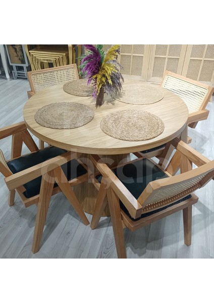 5026 Naturel 120 cm Mantar Meşe Yuvarlak Yemek Masası fiyatları