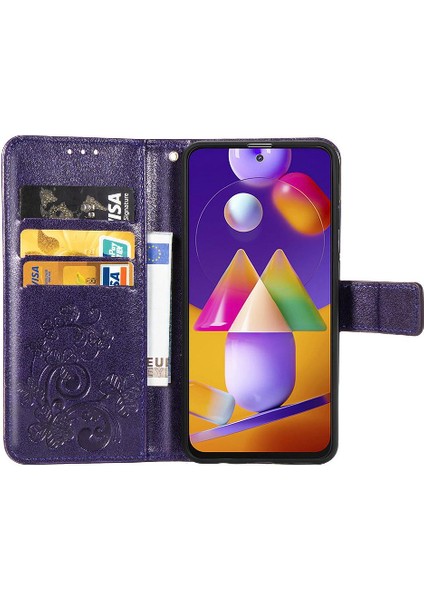 Samsung Galaxy M31S Zarif Iş Için Kılıf Kısa Kayış Kapak Çevirin (Yurt Dışından)