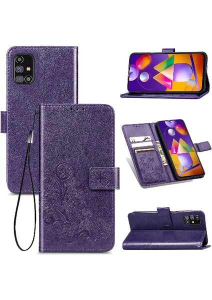 Samsung Galaxy M31S Zarif Iş Için Kılıf Kısa Kayış Kapak Çevirin (Yurt Dışından)