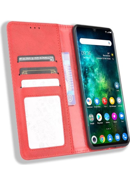 Tcl 10 Pro Manyetik Kapatma Pu Deri Cüzdan Için Kılıf (Yurt Dışından)