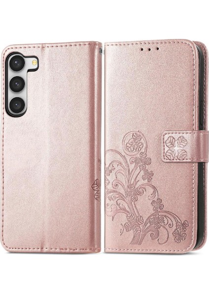 Samsung Galaxy S23 Artı Dört Yapraklı Yonca Flip Kapak Zarif (Yurt Dışından)
