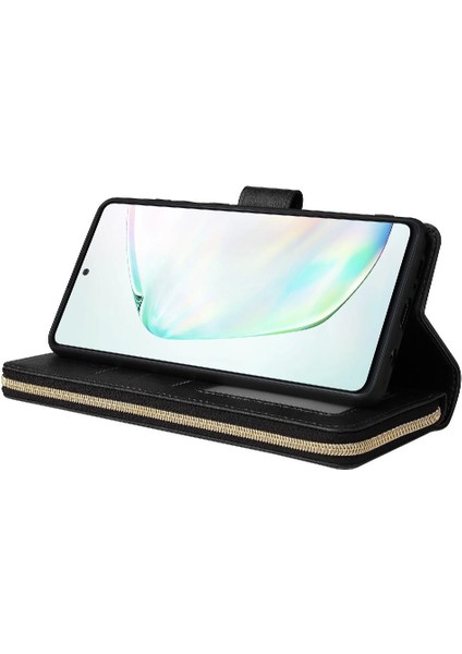 Samsung Galaxy Not 10 Lite Için Kılıf Kart Tutucu ile El Kayışı Fermuar 9 (Yurt Dışından)