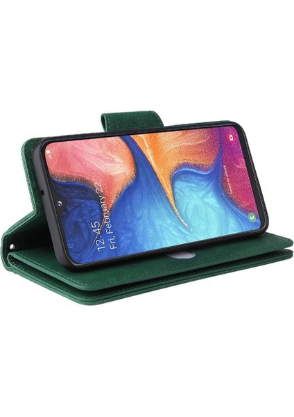 Samsung Galaxy A20E Manyetik Deri Fermuar Cüzdan Kapak ile (Yurt Dışından)