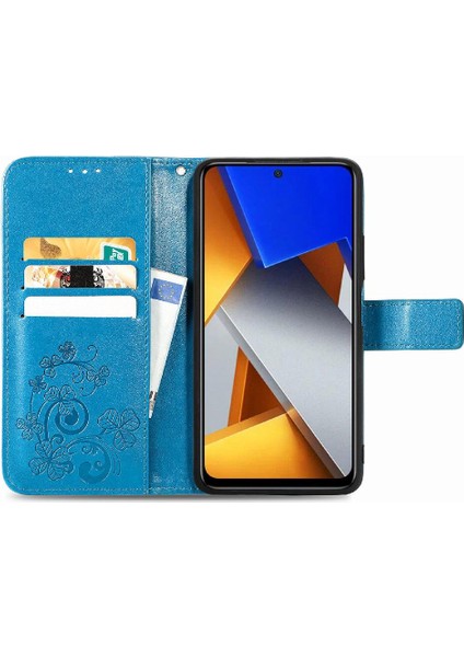 Xiaomi Poco M4 Pro Kısa Kayış Flip Kapak Dört Yapraklı Yonca Durumda (Yurt Dışından)