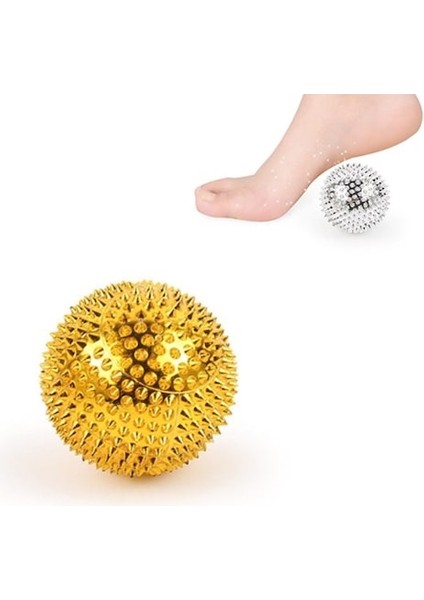 1 Çift Manyetik Masaj Topu Kas Parmak Masajı Altın 5.6cm (Yurt Dışından)